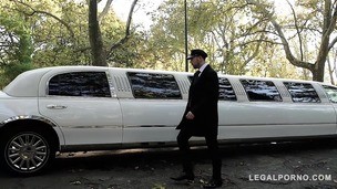 Stretch Limo Hardcore Threesome With Leggy Kayla Green & Angelina Brill GP061 screenshot