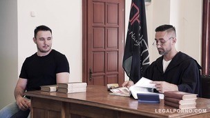 Sexy lawyer Helena Valentine negotiates DP at court with horny babe Aisha GP362 screenshot