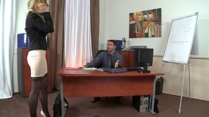 Clumsy secretary Kandall N spreads her legs on the office desk for her boss GP981 screenshot