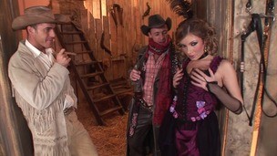 Two studs DP hammer Donna Bell's holes in action packed hardcore threesome GP1440 screenshot