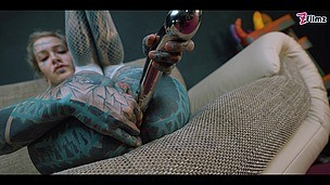 Tattooed teen ASS to MOUTH overload with METAL toy - PROLAPSE, gape, ANAL, ATM - split tounge, goth, punk, alt porn - ZF015 screenshot