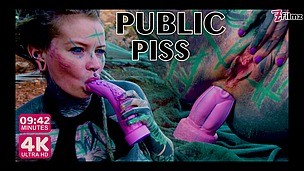 TATTOO teen PUBLIC ANAL masturbation and PISS - toy, pee, alternative, ATM, gape (goth, punk, alt porn) ZF065 screenshot