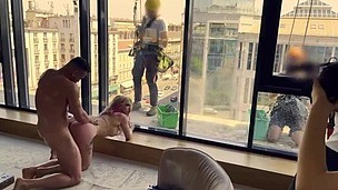 Anal pissing, fucking in front of windows cleaners - AnalVids screenshot