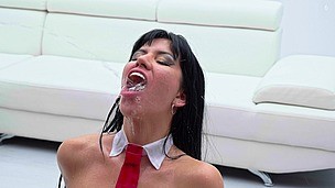 (Wet) Yenifer Chacon, 10 loads, Cum in Mouth, Lia Ponce, Bukkake, 5on1, BBC, Pee drink, DAP, Swallow - AnalVids screenshot
