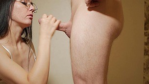 Naughty MILF sucks cock her male's and gets cumshot. - AnalVids screenshot