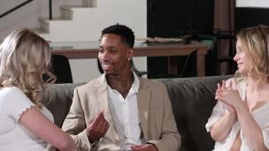 Blonde BFFs Una Fairy And Lily Blossom Enjoy Interracial Threesome With BBC Stud GP3060 - AnalVids screenshot