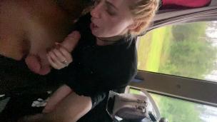 WTF! I got CAUGHT without the bus ticket and the ticket inspector made me SUCK his dick and CAME in MY MOUTH! - AnalVids screenshot