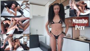 Vitoria Lima, 19 years green-eyes very slim Brazilian ebony, fucked by 2 huge dicks (DP, Anal, 2on1, dirty talk, slim, ATM, nubian) OB553 - AnalVids screenshot