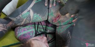 TATTOO threesome girls gape asses for tattooed dick - AnalVids screenshot